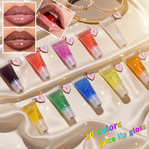 Baume à lèvres liquide hydratant en vrac, mini huile à lèvres mignonne avec chaîne, logo personnalisé, huile à lèvres transparente fruitée - Product Image 3