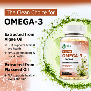 Complément alimentaire végétalien multi-nutriments D3 K2 CoQ10 à l'huile d'algues, sans arrière-goût de poisson, oméga-3 1000mg en gélules molles, vitamine D3 végétarienne - Product Image 5