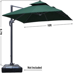 A prueba de viento cuadrado Patio Offset Roma sombrilla de doble capa en voladizo colgante sombrilla con <span class=keywords><strong>Base</strong></span> cruzada sombrillas de playa - Product Image 2