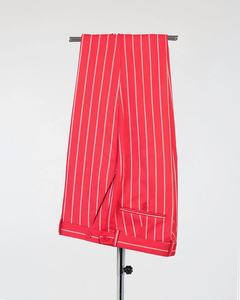 Yeni varış kırmızı Stripe erkek takım elbise pantolon ile Custom Made Blazer Slim Fit düğün damat smokin takım balo 2 adet ceket + pantolon - Product Image 3