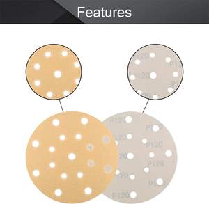 แผ่นขัดสีเหลือง 225 มม. 7 นิ้ว แบบตีนตุ๊กแก แผ่นขัดทอง อลูมิเนียมออกไซด์ ใช้สำหรับงานแห้ง แผ่นขัดสำหรับยานยนต์ - Product Image 3