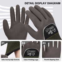 Gants de sécurité XINGYU 13 Gauge, double enduit en mousse de latex lisse, antidérapants, durables, résistants à l'eau, pour le jardinage et la construction