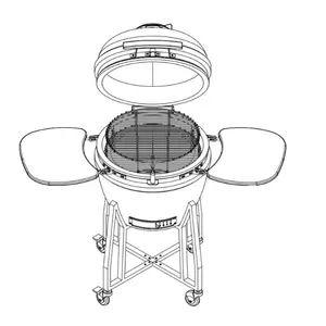 22'' OUTDOOR KAMADO BBQ GRILL CHARCOAL CERAMIC PIZZA OVEN