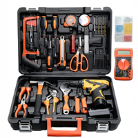 Kit d'outils électriques combinés avec perceuse sans fil et perceuse à percussion, 56 à 70 pièces, ensemble d'outils à main pour la maison, dans une boîte de rangement pour le bricolage à domicile