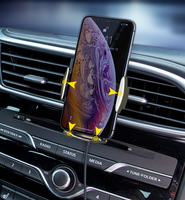 Support de chargeur sans fil pour voiture A5 avec sortie maximale de 15 W, support de téléphone portable de type C, ouverture et fermeture automatiques par induction infrarouge