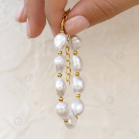 Gemnel Designer Bracelets de perles d'eau douce naturelles en argent 925 Bracelet de perles d'eau baroque véritable Bijoux