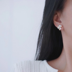 WENCHI S925 <b>Silver</b> Fine <b>Stud</b> <b>Earrings</b> DIY Pearl Accessories with 6-7mm Beads Multi-Pearl Hollow Support Model 11103 China - Product Image 4