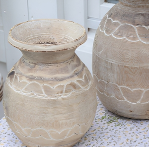 Maceta Colgante de Madera Vintage, Florero Decorativo Tallado a Mano para Hogar, Jardín, Sala de Estar, Entrada - Product Image 1