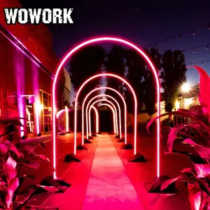 WOWORK wholesale giant large RGB neon backdrop arch led path light entrance tunnel for party wedding walkway stage decoration