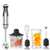 Mixeur Plongeant Électrique Multifonction 3-en-1 avec Moteur en Cuivre Pur 1200W, Lames en Acier Inoxydable pour Hacher et Mélanger, Idéal pour Usage Domestique