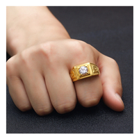 Anello in acciaio inox da uomo stile Vintage placcato oro verde grande pietra taglio ovale rodiato placcato per matrimoni società segreta a piombo