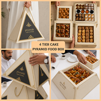 Individuell Bedruckte Lebensmittelechte Pyramidenförmige Lebensmittelbox Verpackung Faltbare Karton-Gâteau-Kuchenbox in Pyramidenform