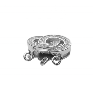 שרשרת תכשיטים אישית שכבות 925 אביזרים מחבר כסף מצופה זהב פנינים אבזם מנעול קסמי זהב - Product Image 5