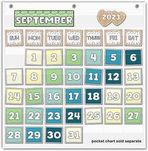 Calendrier mensuel de classe en tissu blanc pour cartes de 2,75 x 2,75 pouces – Indispensable pour l'école et l'organisation à domicile - Product Image 2