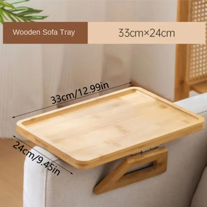Table pliante en bois pour canapé, gain de place, antidérapante, à clipser sur le bras du canapé, support latéral pratique, haute capacité de charge - Product Image 6