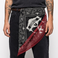 Bandana carrée en pur coton de qualité supérieure, taille personnalisée, style gothique pour Halloween, accessoires de coiffure, foulards, cadeau