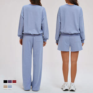 New Arrivals <b>Women</b> Breathable Fitness 2-Piece Workout Outfit Square Neck Sleeveless Gym Hoodie Jogging <b>Shorts</b> Set - Product Image 2