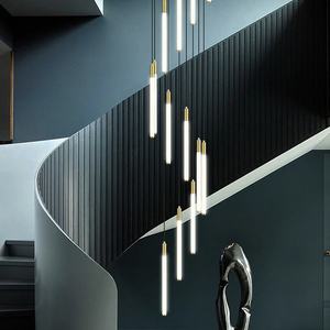 LED modernes hall d'hôtel lustres design moderne villas escalier en colimaçon éclairage décoratif aérien lustres personnalisés - Product Image 4