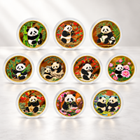 Pièce de monnaie commémorative Panda géant 2026 en métal plaqué or couleur 3D avec boîtier de présentation en acrylique