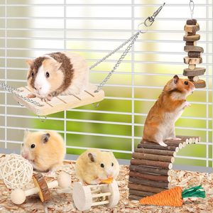 Set di giocattoli da masticare per animali piccoli Premium per criceti porcellini d'India cincillà gerbilli topi e ratti accessori in legno per la cura dei denti - Product Image 4