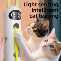 Jouet intelligent pour chat Caterpillar, bâton interactif automatique réaliste, sucette lapin, petit, blanc, écologique, coffret cadeau