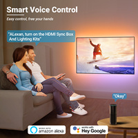 Kit de Tiras de Luces LED Inteligentes Tuya Wifi, Retroiluminación LED Sincronizada con TV 4K, Luz Ambiental para Pantalla de PC, Control por Voz con Integración con Alexa y Google