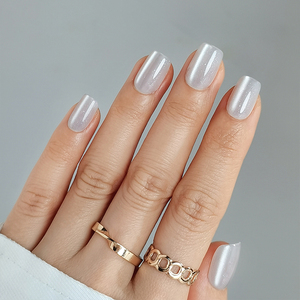 CPNP Medium Square Fake False <b>Nails</b> Set High Quality Wholesale Cat Eye Soft Gel Custom French Artificial Press on <b>Nails</b> <b>Kit</b> - Product Image 2