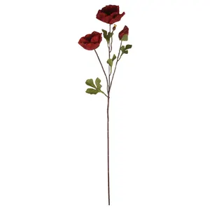 Peinture à l'huile européenne vent rose trémière coréenne nouvelle fleur de coquelicot salle de mariage rangée mur simulation fleur