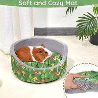 Lit pour petit animal de compagnie Cachette de cochon d'Inde Hamster Totoro Cachette Matelas souple Furet Lit rond porte-gobelet mobile