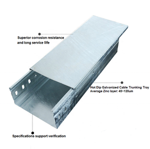 OEM ODM Grosir Industri Konstruksi Baja HDG Hot-DIP Galvanized Solid Bottom Cable Tray dengan Penutup untuk Pemasangan Kabel - Product Image 4