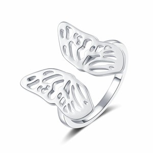 RFJEWEL 2026 Nouvelle Bague Ouverte Ajustable Papillon Plaqué Or/Argent Vente en Gros Bijoux Tendance pour Femmes - Product Image 6