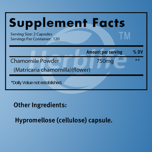 Vente chaude OEM - Personnalisable - Camomille 750 mg, 240 capsules végétariennes, 120 portions - Sans OGM, sans gluten - Product Image 2