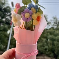 OEM Minimalistisches Handgefertigtes Seiden-Häkelblumen-Bündel für Valentinstag, Muttertag, Abschlussfeier, Weihnachten - Elegante Künstliche Mischung