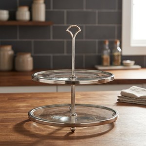 Support à gâteau en verre non toxique à 3 niveaux LMB, présentoir à dessert rond, plateau de service transparent pour mariage, fête, thé - Product Image 3