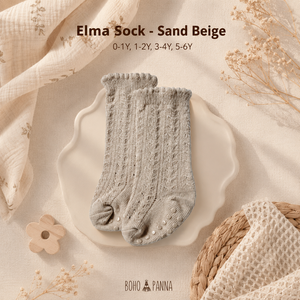 Chaussettes Elma beige sable pour enfants, en matière respirante, coupe flexible et confort toute la journée pour chaque aventure, de 5 à 6 ans - Product Image 3