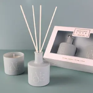 RAINCOAST High End Reed Diffuser Gift Set Luxury Candle Set Gift Box 70ml+100g Candle And Diffuser Set