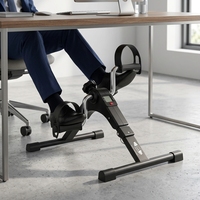 Mini pédalier d'exercice sous le bureau avec écran LCD, résistance réglable, pliable, vélo d'entraînement des jambes, portable pour la maison et le bureau