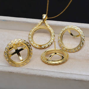 Ensemble d'accessoires DIY en argent S925 4884, pendentif, boucles d'oreilles, porte-bague, perle de 16 mm, coquille de cheval, fond plat, trouvailles de bijoux vides - Product Image 1