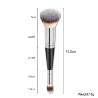 Kuas Foundation Kabuki Dua Sisi Custom Hot Sale, Kuas Makeup Tunggal dengan Gagang Kayu Lembut untuk Concealer, Alat Kecantikan Wajah