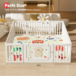 Tapis de jeu antidérapant pour bébé, pliable, lavable en machine, imprimé animal, matelas pour parc de jeu, pour tout-petits et nourrissons - Product Image 6