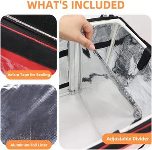 Bolsa de entrega de alimentos aislada comercial con divisor, bolsa de <span class=keywords><strong>catering</strong></span> impermeable y plegable, entregas de alimentos, bolsas de pizza de entrega 12 - Product Image 5