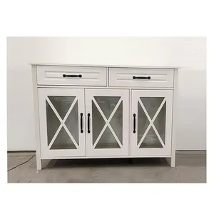 New Design Modern Antique White Wooden Entryway Dinning Kitchen Table Sideboards Buffet Cabinets