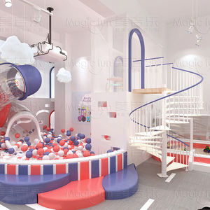 Yetişkin kapalı oyun alanı ekipmanları plastik gökkuşağı slayt topu çukur köpük tırmanma blokları tulumları için yumuşak oyun kapalı oyun alanı - Product Image 5