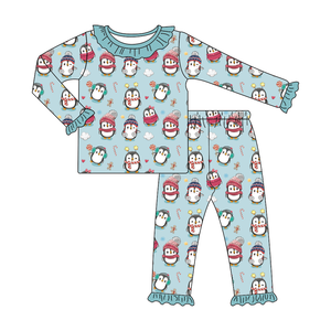 Pyjamas d'hiver personnalisés pour enfants Qingli OEM sans droits de douane, avec jolies volants, pyjamas de Noël pour filles - Product Image 4