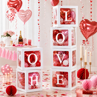 Boîte transparente à 26 lettres pour décorations de scène d'anniversaire de bébé, ornements pour demande en mariage et confession, décorations de boîte à ballons pour baby shower