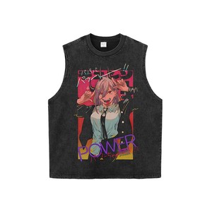 เสื้อยืดคอกลมแขนสั้นสไตล์ฮิปฮอปผ้าฝ้ายแท้เนื้อหนัก 260 กรัม ลุคการ์ตูน<span class=keywords><strong>อนิเมะ</strong></span>ญี่ปุ่น ทรงหลวม ซักแล้วทำสีซีดแบบวินเทจ - Product Image 3