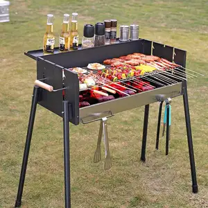 Groothandel Outdoor Reizen Opvouwbare Houtskool Grill Draagbare Yakitori Bbq Barbecue Grill Voor Camping Tuin