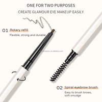 Crayon à sourcils double rotatif automatique, longue tenue, végétalien, imperméable, couleurs naturelles délicates, personnalisé, marque propre, étiquette privée