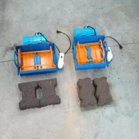 Machine de production de briques creuses en béton/ciment manuelle à bas prix, ligne mobile de fabrication de blocs, moule, moteur 220V/380V, facile à utiliser avec du sable