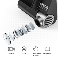 Caméra embarquée pour voiture GPS double vision 4K 2160P avant 2k et arrière 1080p DVR 170 degrés Angle de vue Parking Caméra embarquée intégrée Wifi